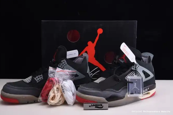 Official Maikesneakers Jordan CV9388-001 4 Retro Air Bred Off x White 0514